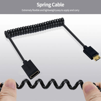 JUNSUNMAY 4K 60Hz Mini HDMI Male to HDMI 2.0V Female Spring Cable, Length:1.8m(Left) - Cable by JUNSUNMAY | Online Shopping UK | buy2fix