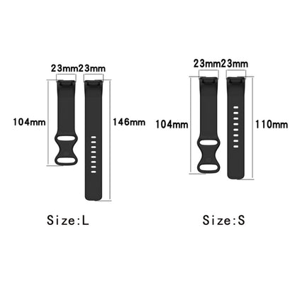 For Fitbit Charge 6 Solid Color Butterfly Buckle Silicone Watch Band, Size:S Size(White) - Watch Bands by buy2fix | Online Shopping UK | buy2fix