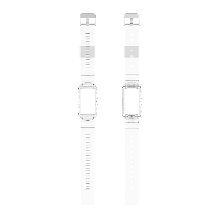 For Fitbit Charge 6 / 5 / 4 / 3 Armor Integrated TPU Watch Band(Transparent) - Watch Bands by buy2fix | Online Shopping UK | buy2fix