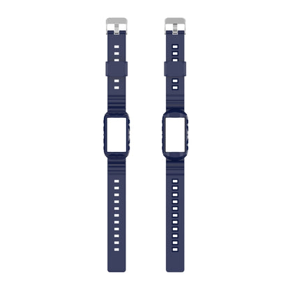 For Fitbit Charge 6 / 5 / 4 / 3 Armor Integrated TPU Watch Band(Navy Blue) - Watch Bands by buy2fix | Online Shopping UK | buy2fix