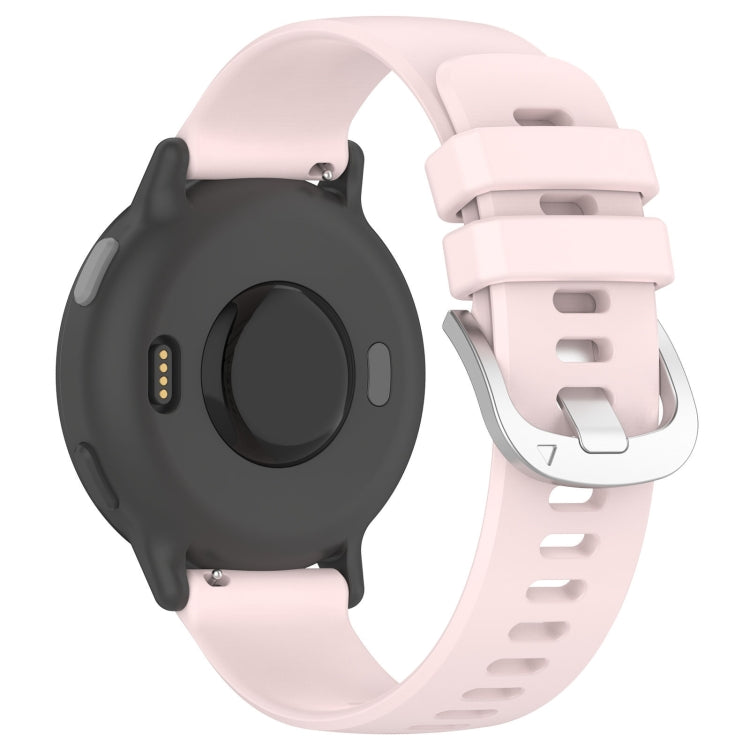 For Garmin Vivoactive 5 Liquid Glossy Silver Buckle Silicone Watch Band(Pink) - Watch Bands by buy2fix | Online Shopping UK | buy2fix