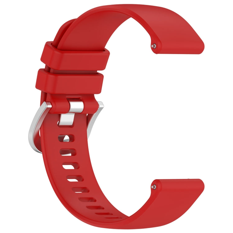 For Garmin Venu SQ2 Liquid Glossy Silver Buckle Silicone Watch Band(Red) - Watch Bands by buy2fix | Online Shopping UK | buy2fix