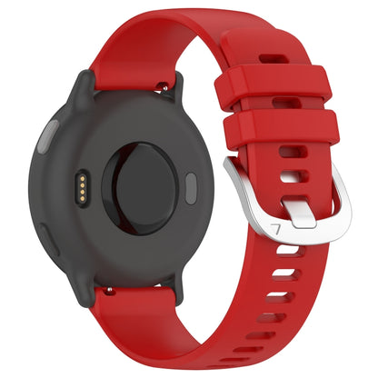 For Garmin Venu 2 Plus Liquid Glossy Silver Buckle Silicone Watch Band(Red) - Watch Bands by buy2fix | Online Shopping UK | buy2fix