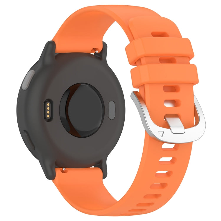 For Garmin Forerunner 158 / 55 Liquid Glossy Silver Buckle Silicone Watch Band(Orange) - Watch Bands by buy2fix | Online Shopping UK | buy2fix