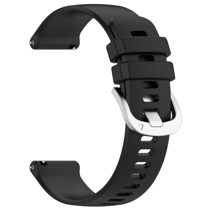 For Garmin Venu 2S Liquid Glossy Silver Buckle Silicone Watch Band(Black) - Watch Bands by buy2fix | Online Shopping UK | buy2fix