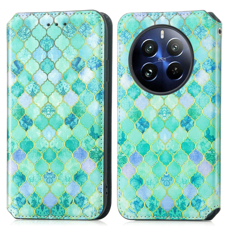 For Realme 12 Pro CaseNeo Colorful Magnetic Leather Phone Case(Emeralds) - Realme Cases by buy2fix | Online Shopping UK | buy2fix