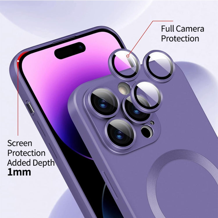 For iPhone 15 Pro ENKAY MagSafe Matte TPU Phone Case with Lens Film & Screen Glass Film(Dark Blue) - iPhone 15 Pro Cases by ENKAY | Online Shopping UK | buy2fix