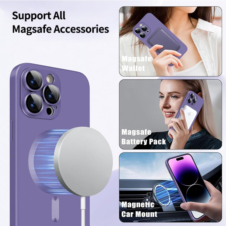 For iPhone 15 Plus ENKAY MagSafe Matte TPU Phone Case with Lens Film & Screen Glass Film(Purple) - iPhone 15 Plus Cases by ENKAY | Online Shopping UK | buy2fix