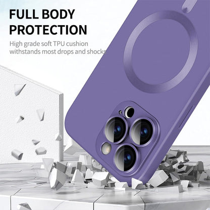 For iPhone 16 Pro ENKAY MagSafe Matte TPU Phone Case with Lens Film(Purple) - iPhone 16 Pro Cases by ENKAY | Online Shopping UK | buy2fix