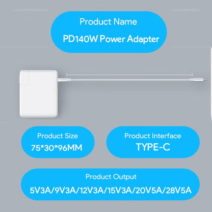 PD3.1 140W USB-C PD Laptop Power Adapter for Apple M1 / M2 MacBook Series EU Plug - Cable & Adapter by buy2fix | Online Shopping UK | buy2fix