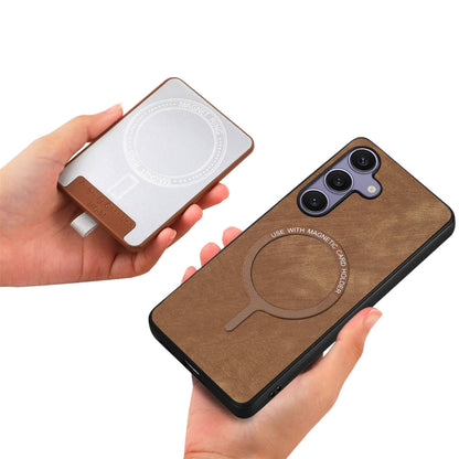 For Samsung Galaxy S25 5G Retro Splitable Magnetic Card Bag Leather Phone Case(Brown) - Galaxy Phone Cases by buy2fix | Online Shopping UK | buy2fix