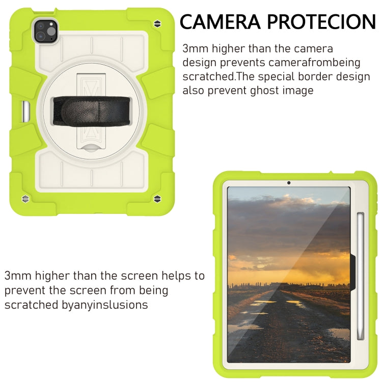 For iPad Pro 11 2024 Silicone Hybrid PC Shockproof Tablet Case with Shoulder Strap(Love Birds Green) - iPad Pro 11 2024 Cases by buy2fix | Online Shopping UK | buy2fix