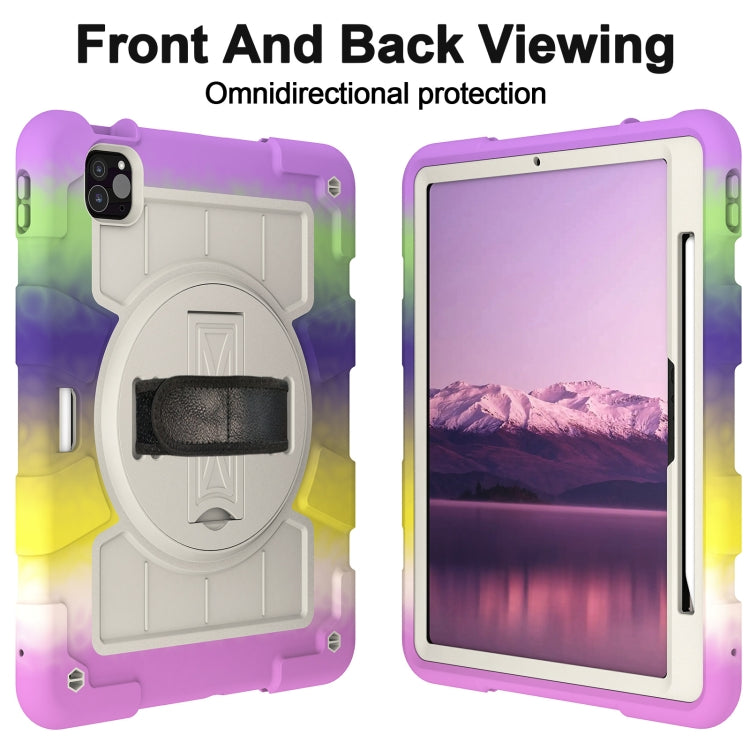 For iPad Pro 11 2024 Silicone Hybrid PC Shockproof Tablet Case with Shoulder Strap(Colorful Purple) - iPad Pro 11 2024 Cases by buy2fix | Online Shopping UK | buy2fix