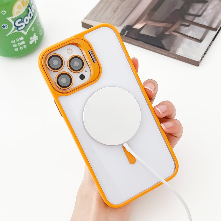 For iPhone 11 Pro Max MagSafe Acrylic Hybrid TPU Holder Phone Case with Lens film(Green) - iPhone 11 Pro Max Cases by buy2fix | Online Shopping UK | buy2fix