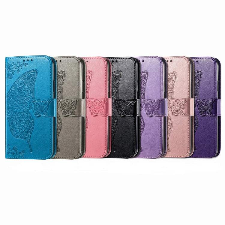 For Blackview Shark 8 Butterfly Love Flower Embossed Leather Phone Case(Light Purple) - More Brand by buy2fix | Online Shopping UK | buy2fix