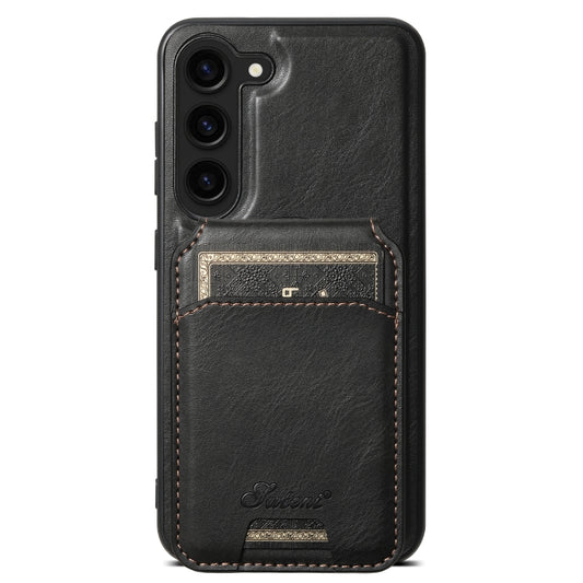 For Samsung Galaxy S24+ 5G Suteni H15  Oil Eax Leather Detachable Wallet Back Phone Case(Black) - Galaxy S24+ 5G Cases by Suteni | Online Shopping UK | buy2fix