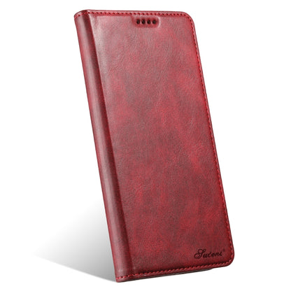 For iPhone 16 Pro Max Suteni J02 Oil Wax Wallet Leather Phone Case(Red) - iPhone 16 Pro Max Cases by Suteni | Online Shopping UK | buy2fix