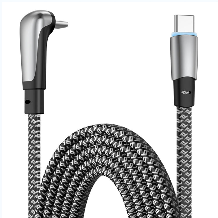 ENKAY PD65W Elbow Type-C to Type-C Fast Charging Data Braid Cable with Indicator Light, Length:1.2m - USB-C & Type-C Cable by ENKAY | Online Shopping UK | buy2fix