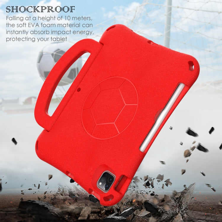 For iPad Air 11 2024 Handle Football Shaped EVA Shockproof Tablet Case(Red) - iPad Air 11 2024 Cases by buy2fix | Online Shopping UK | buy2fix