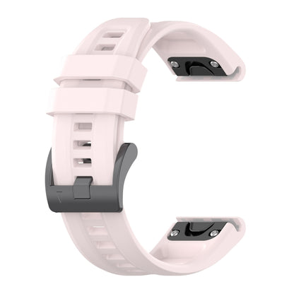 For Garmin Fenix 7 Pro Solid Color Black Buckle Silicone Quick Release Watch Band(Pink) - Watch Bands by buy2fix | Online Shopping UK | buy2fix