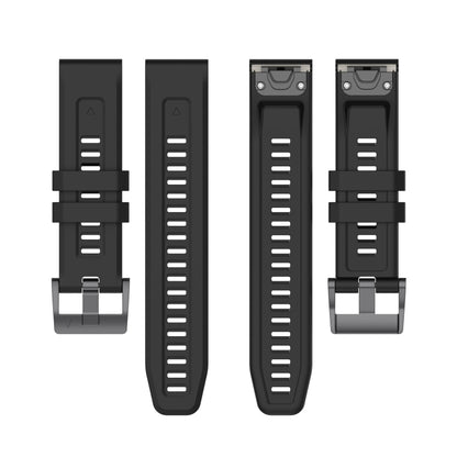 For Garmin Descent G1 / G1 Solar Solid Color Black Buckle Silicone Quick Release Watch Band(Black) - Watch Bands by buy2fix | Online Shopping UK | buy2fix