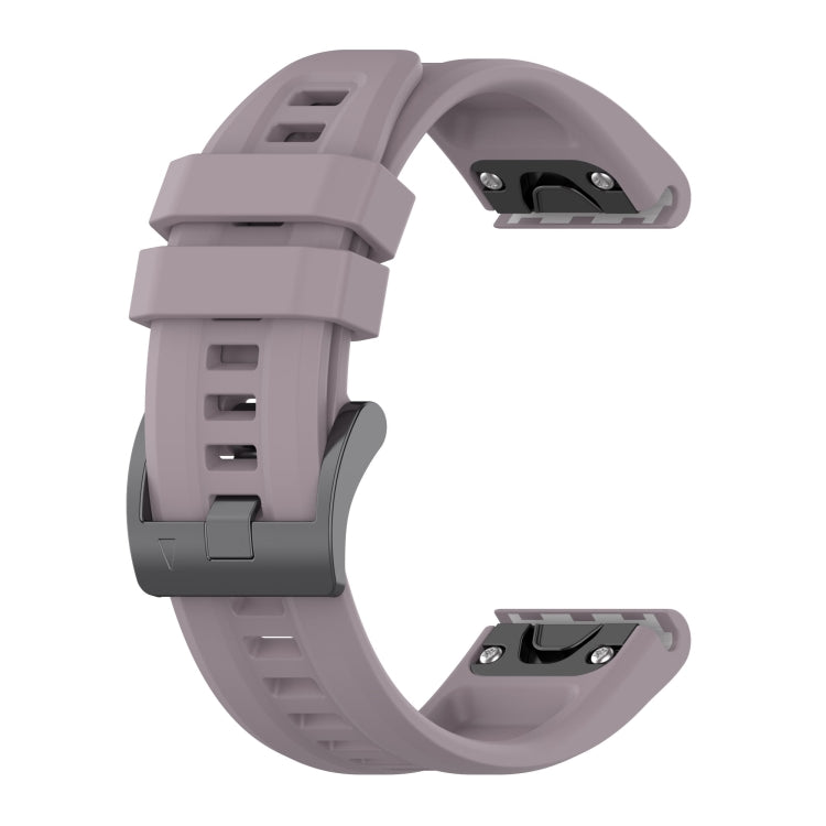 For Garmin Fenix 6 GPS Solid Color Black Buckle Silicone Quick Release Watch Band(Purple) - Watch Bands by buy2fix | Online Shopping UK | buy2fix