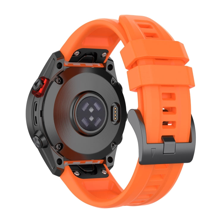 For Garmin Fenix 6 GPS Solid Color Black Buckle Silicone Quick Release Watch Band(Orange) - Watch Bands by buy2fix | Online Shopping UK | buy2fix