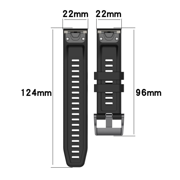 For Garmin Descent G1 / G1 Solar Solid Color Black Buckle Silicone Quick Release Watch Band(Black) - Watch Bands by buy2fix | Online Shopping UK | buy2fix