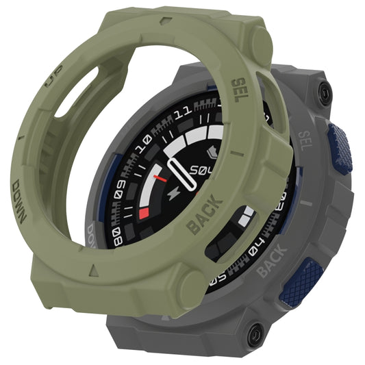 For Amazfit Active Edge A2212 Armored Hollow Half Pack TPU Watch Protective Case(Green) - Watch Cases by buy2fix | Online Shopping UK | buy2fix