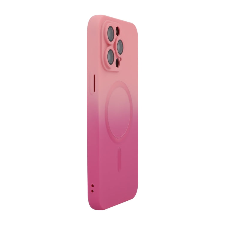 For iPhone 13 Pro Max ENKAY Hat-Prince MagSafe Rainbow Gradient Silicone Phone Case with Lens Film(Pink Rose) - iPhone 13 Pro Max Cases by ENKAY | Online Shopping UK | buy2fix