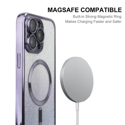 For iPhone 15 Pro Max ENKAY Hat-Prince Magnetic Glitter Plated Shockproof Phone Case with Lens Film(Silver) - iPhone 15 Pro Max Cases by ENKAY | Online Shopping UK | buy2fix