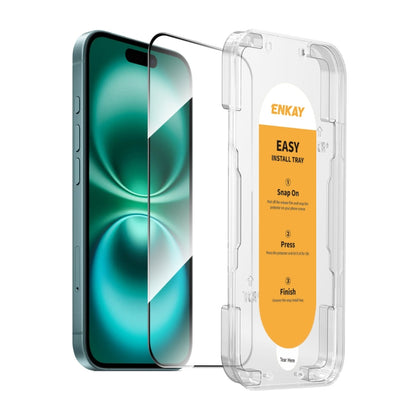 For iPhone 16 ENKAY Easy Install High Alumina Silicon Full Glass Film - iPhone 16 Tempered Glass by ENKAY | Online Shopping UK | buy2fix