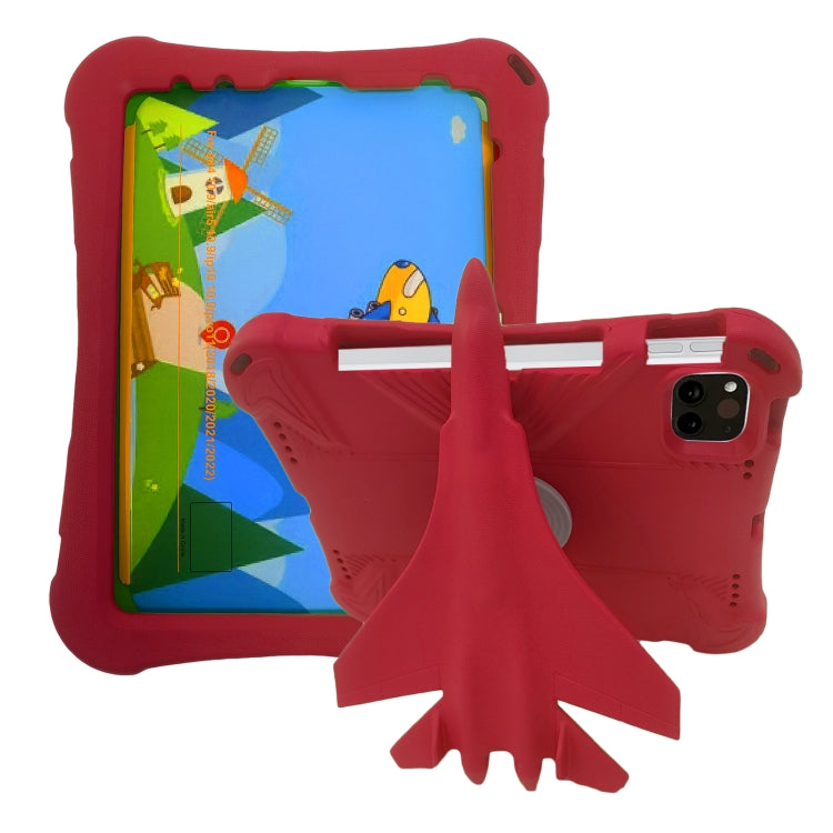 For iPad Pro 11 2024 360 Rotation Aircraft Holder EVA Shockproof Tablet Case(Red) - iPad Pro 11 2024 Cases by buy2fix | Online Shopping UK | buy2fix