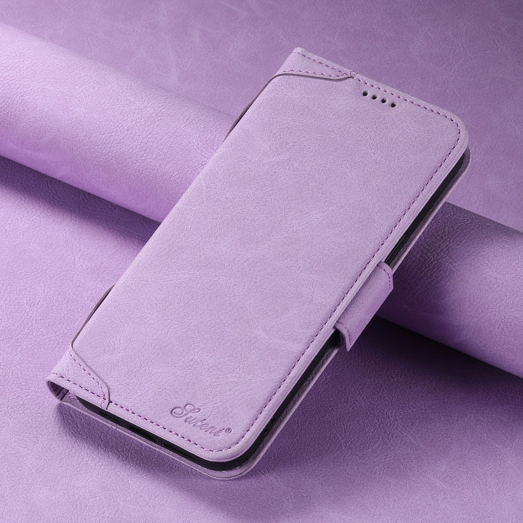 For iPhone 15 Plus SUTENI J07 Multifunctional Horizontal Flip Magsafe Leather Phone Case(Purple) - iPhone 15 Plus Cases by Suteni | Online Shopping UK | buy2fix