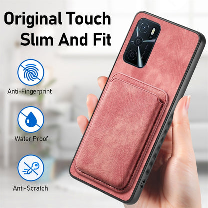 For OPPO Reno8 T 4G Retro Leather Card Bag Magnetic Phone Case(Pink) - OPPO Cases by buy2fix | Online Shopping UK | buy2fix