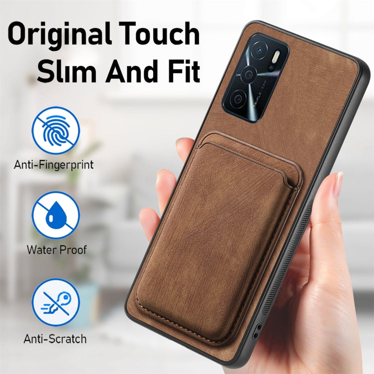 For OPPO Reno9 Pro+ 5G Retro Leather Card Bag Magnetic Phone Case(Brown) - OPPO Cases by buy2fix | Online Shopping UK | buy2fix