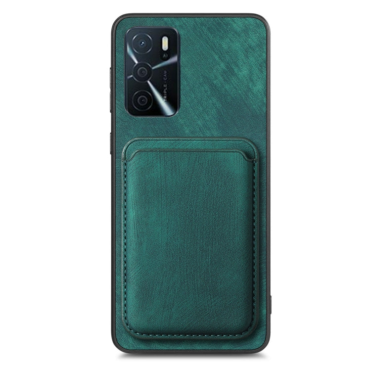 For OPPO Reno7 Z 5G/F21 Pro 5G Retro Leather Card Bag Magnetic Phone Case(Green) - OPPO Cases by buy2fix | Online Shopping UK | buy2fix