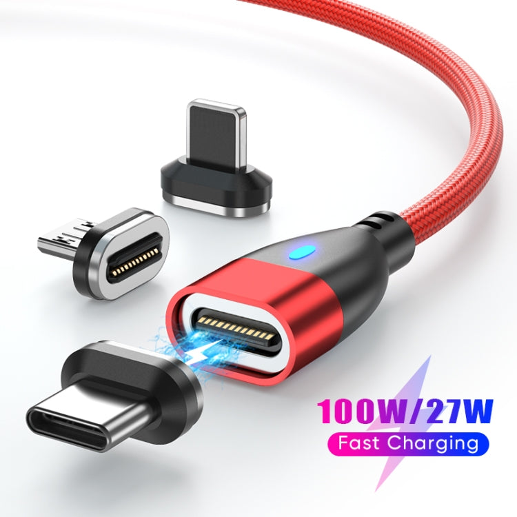 ENKAY 3 in 1 PD100W Type-C to Type-C / 8 Pin / Micro USB Magnetic Fast Charging Cable, Cable Length:1.8m(Red) - Charging Cable & Head by ENKAY | Online Shopping UK | buy2fix