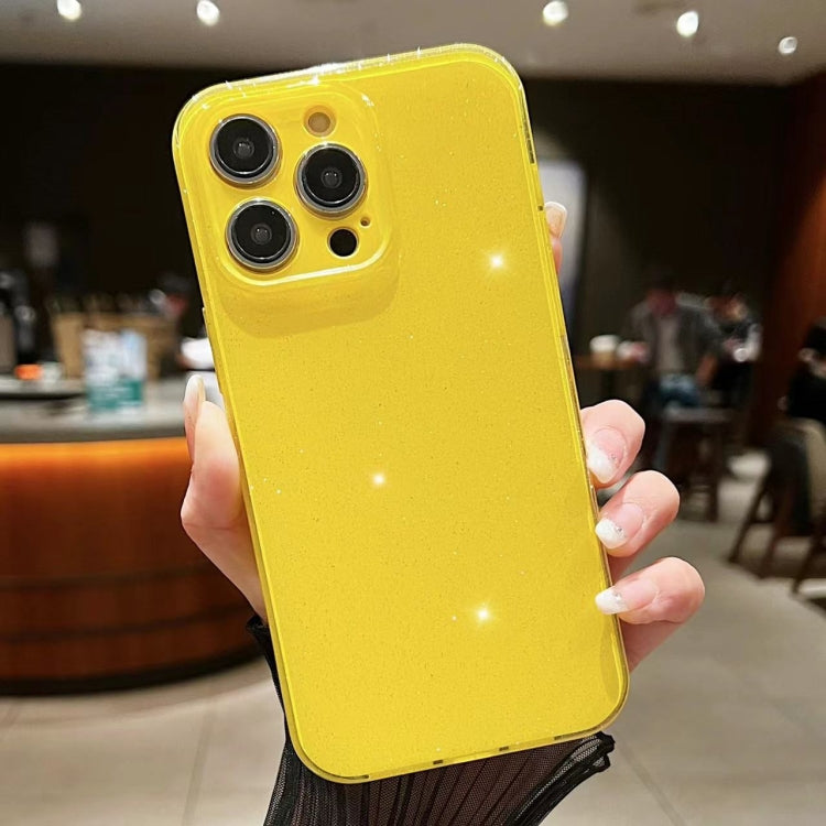 For iPhone 16 Pro Jelly Glitter Solid Color TPU Phone Case(Yellow) - iPhone 16 Pro Cases by buy2fix | Online Shopping UK | buy2fix