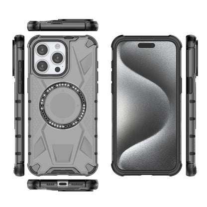 For iPhone 15 Pro Max MagSafe Armor Holder PC Hybrid TPU Phone Case(Black) - iPhone 15 Pro Max Cases by buy2fix | Online Shopping UK | buy2fix