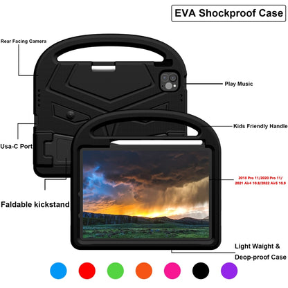 For iPad Air 11 2025 / 2024 Sparrow Style Shockproof Kickstand EVA Tablet Case(Black) - iPad Air 11 2025 / 2024 Cases by buy2fix | Online Shopping UK | buy2fix