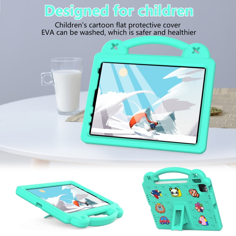 For iPad Air 11 2024 Handle Kickstand Children EVA Shockproof Tablet Case(Mint Green) - iPad Air 11 2024 Cases by buy2fix | Online Shopping UK | buy2fix