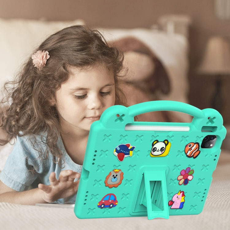 For iPad Air 11 2024 Handle Kickstand Children EVA Shockproof Tablet Case(Mint Green) - iPad Air 11 2024 Cases by buy2fix | Online Shopping UK | buy2fix