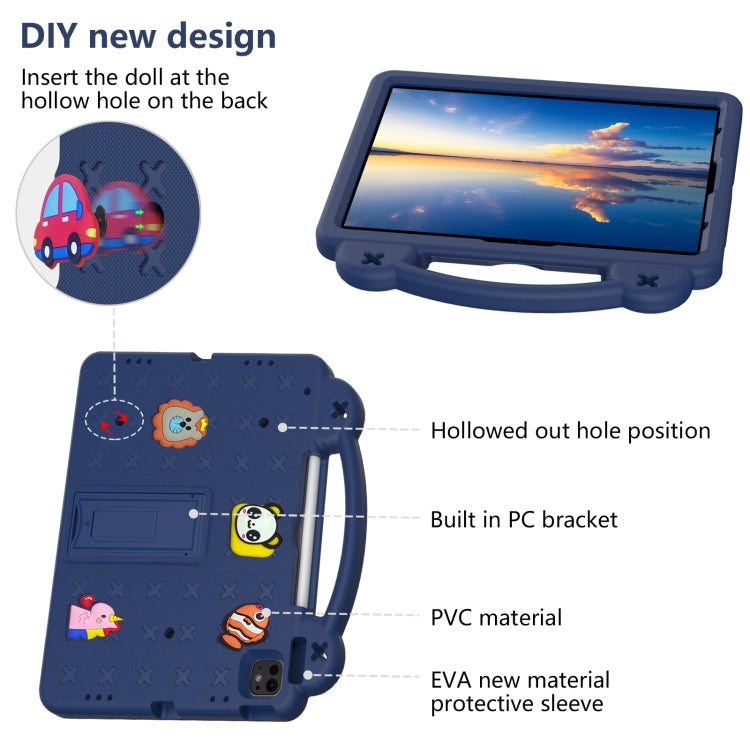 For iPad Air 13 2024 Handle Kickstand Children EVA Shockproof Tablet Case(Navy Blue) - iPad Air 13 2024 Cases by buy2fix | Online Shopping UK | buy2fix