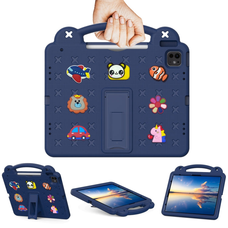 For iPad Air 13 2025 / 2024 Handle Kickstand Children EVA Shockproof Tablet Case(Navy Blue) - iPad Air 13 2025 / 2024 Cases by buy2fix | Online Shopping UK | buy2fix