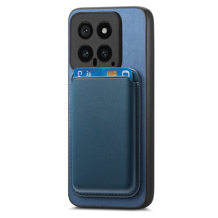 For Xiaomi Redmi K70 / K70 Pro 5G Retro Magsafe Card Bag PU Back Cover Phone Case(Blue) - K70 Pro Cases by buy2fix | Online Shopping UK | buy2fix