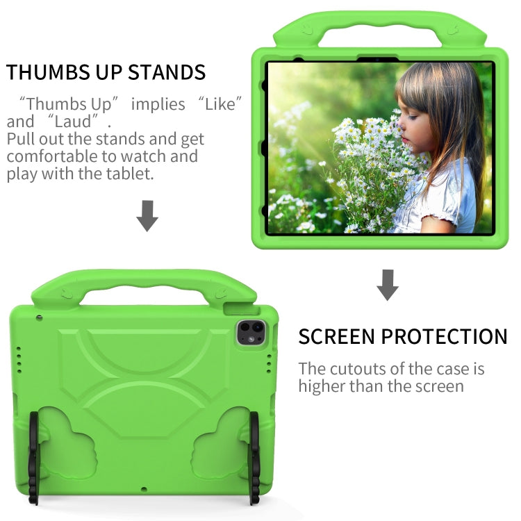 For iPad Air 13 2025 / 2024 Children EVA Shockproof Tablet Case with Thumb Bracket(Green) - iPad Air 13 2025 / 2024 Cases by buy2fix | Online Shopping UK | buy2fix