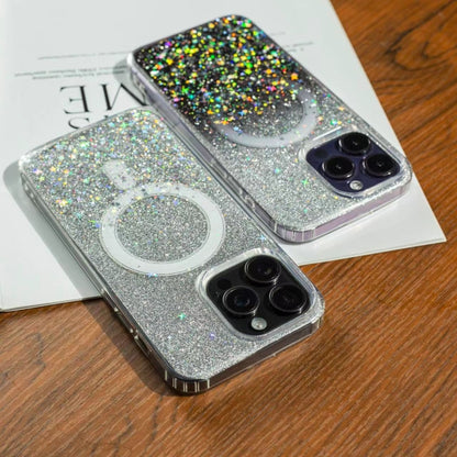 For iPhone 12 Pro Max Gradient Glitter Starry MagSafe Phone Case(Gradient Black) - iPhone 12 Pro Max Cases by buy2fix | Online Shopping UK | buy2fix