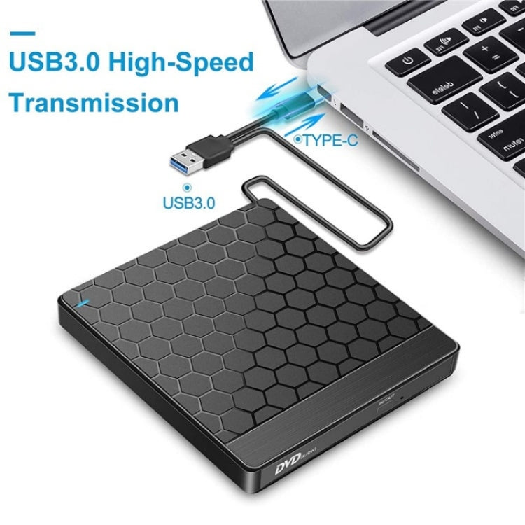 042  Football Pattern USB3.0 / Type-C Computer Laptop External Optical Drive Burner DVD Burner - Rewritable Drive by buy2fix | Online Shopping UK | buy2fix