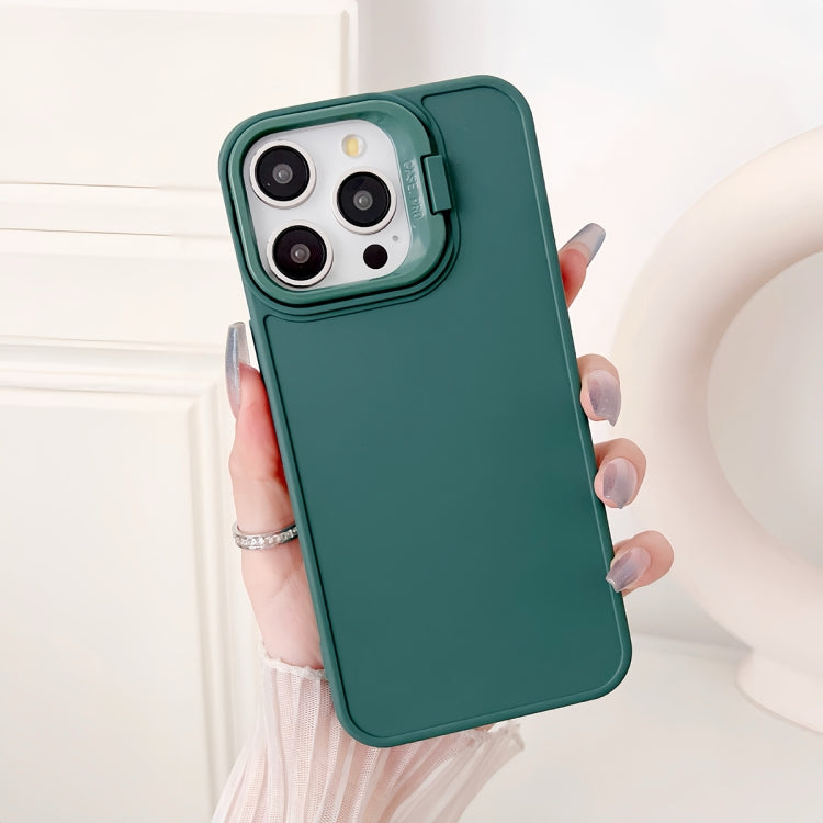 For iPhone 16 Pro Max Lens Frame Holder Shockproof Phone Case(Green) - iPhone 16 Pro Max Cases by buy2fix | Online Shopping UK | buy2fix